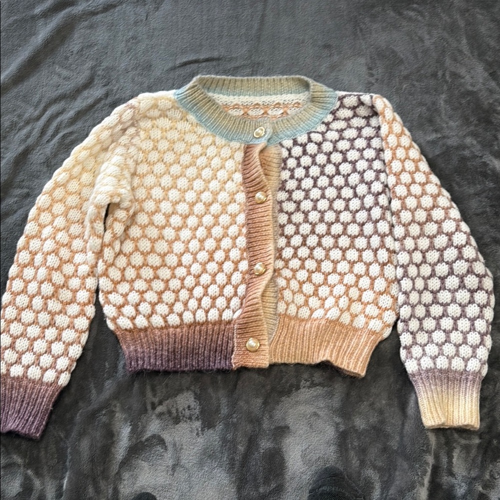 Multicolor Button-Up Women Sweater